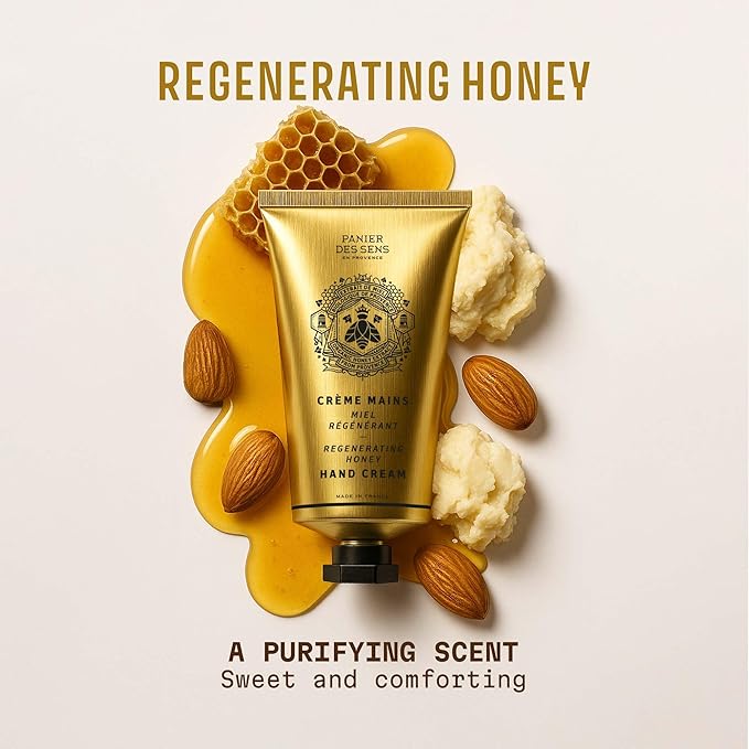 Panier des Sens – Honey Hand Cream – Moisturizing Hand Lotion for Dry Skin – Premium French Hand Cream, Softening Care for Women, 97% Natural Ingredients, 2.5 Fl Oz