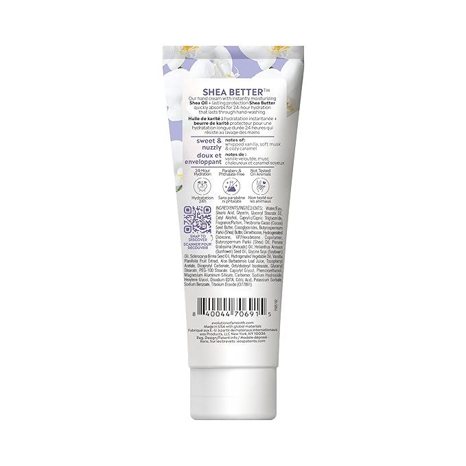 eos Shea Better Hand Cream - Vanilla Cashmere Hand Lotion | Instant Hydration + Lasting Protection | 2.5 oz,(Pack of 2)