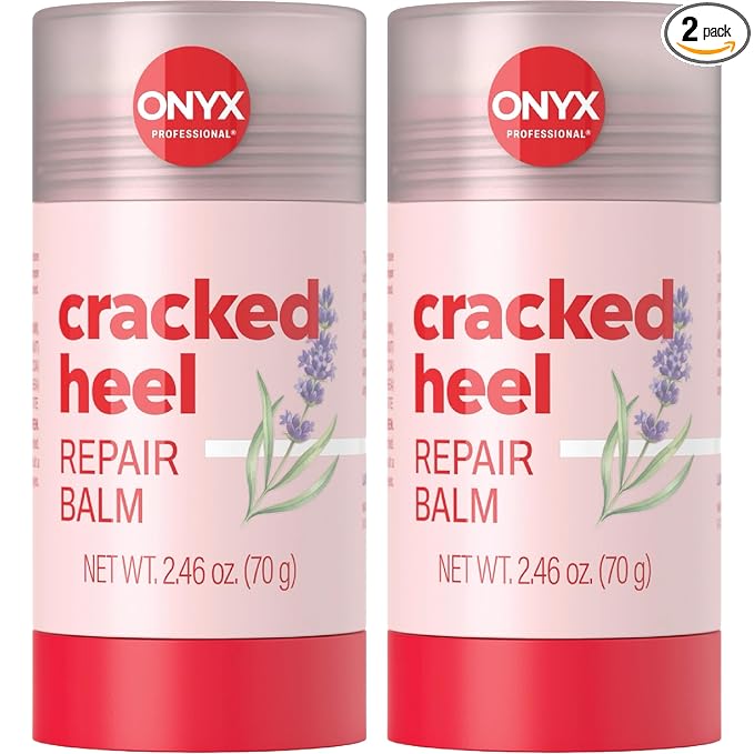 Onyx Professional Cracked Heel Repair Balm Stick for Dry Cracked Feet Treatment, Lavender Scent, 2 pack - Moisturizing Foot Balm, Rolls On, Cracked Heel Treatment