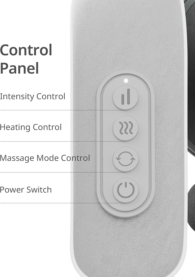 Cordless Shiatsu Neck and Back Massager with Heat, 10 Mins x 12 Use, 3 Massage Modes & 2 Intensity Levels, Mother’s Day Gift for Mom, 3D Kneading Deep Tissue, Voice Prompt for Pain Relief &Relaxation