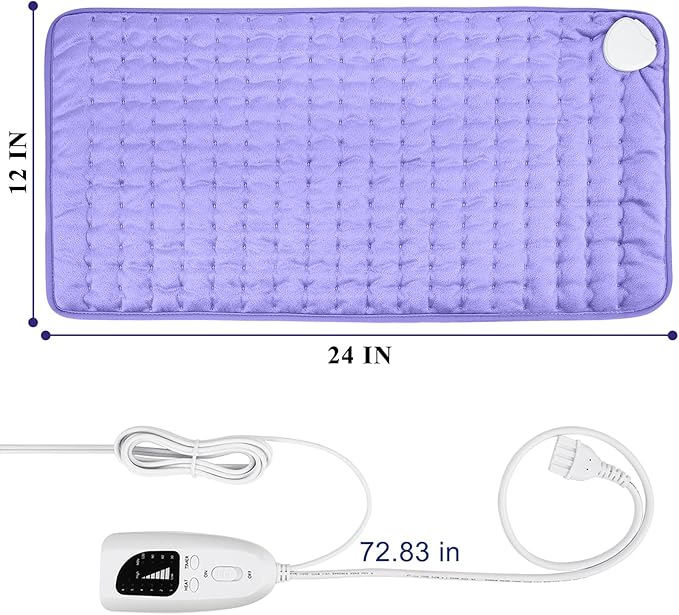Electric Heating pad for Back Neck Shoulder Knee Arms Legs- Electric Heat Pads with 6 Heat Settings & Auto Shut Off &Dry/Moist Heat Heating Pad for Birthday Mother Father Girl Men Women