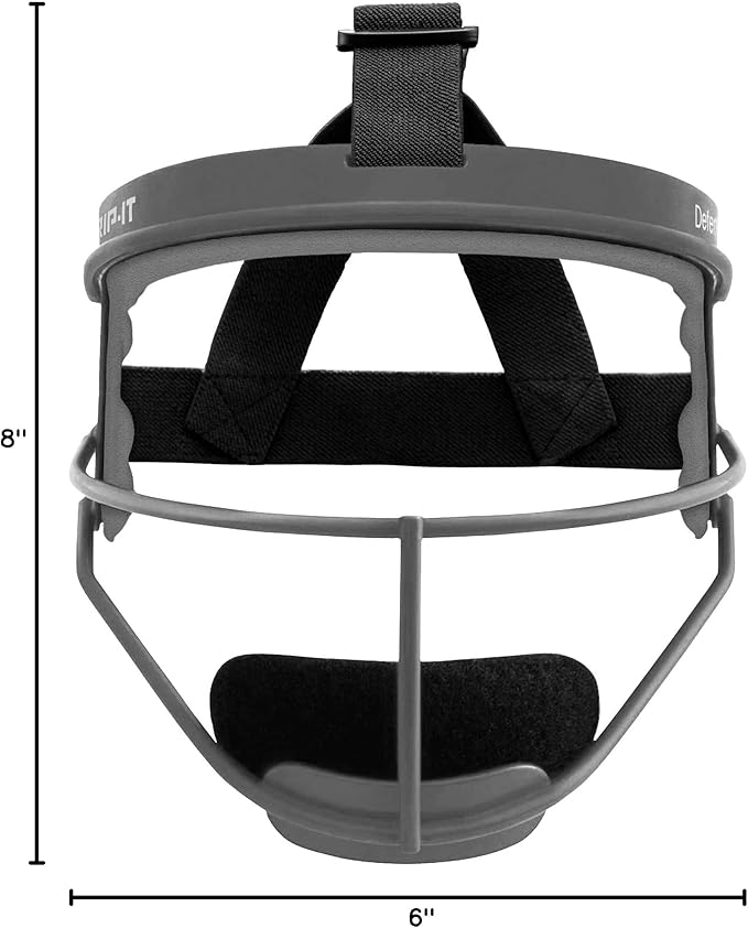 RIP-IT Original Defense Softball Face Mask, Lightweight, Protective Fielder's Softball Face Shield with Ponytail Strap & Soft Foam Padding
