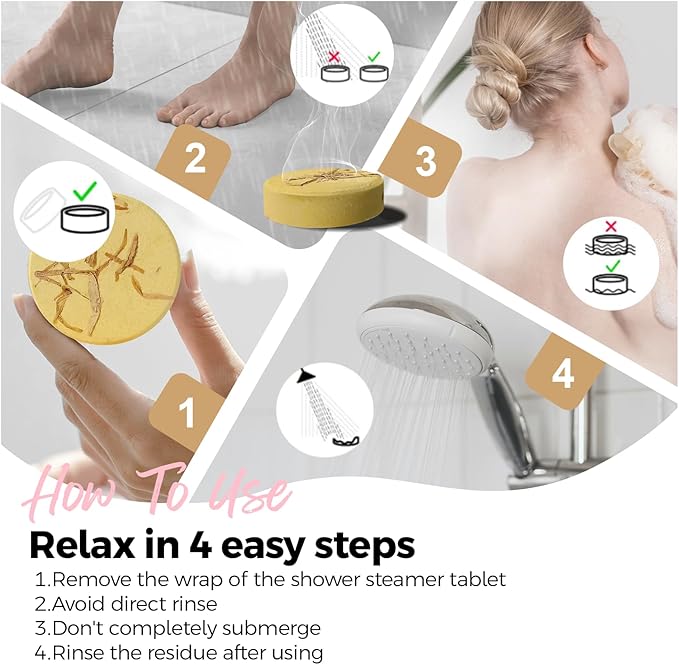 SWCANDY Shower Steamers Aromatherapy Teen Girl Gifts Trendy Stuff Travel Essentials for Women 8 Pcs Natural Essential Oils, Stress Relief Relaxation Home Spa Experience