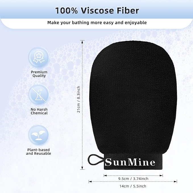 Exfoliating Gloves 2pcs Korean Exfoliating Mitts Glove Deep Body Scrub Dead Skin Remover Bath Massage for Men and Women