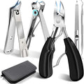 Toenail Clippers for Seniors Thick Toenails Angled Head Large Toe Nail Clippers Heavy Duty Ingrown Toenail Clippers with Wide Jaw Slanted Nail Trimmer Cutter