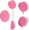 MUiiGOOD 2pcs Silicone Face Scrubber Round Pads Face Mask Brush Exfoliating Lip Cleansing Facial Cleansing/Wash Brush Exfoliator Blackhead Skin Care Tool Makeup Removes Dead & Dry Skin for Women Men