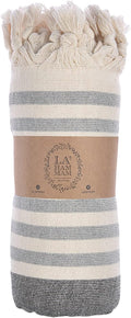 Beach Towel | Cotton Beach Towels, Easy to Carry, Sand Free, Highly Absorbent, Quick Dry, Turkish Towels for Travel Camping Bath Sauna Beach Gym Fitness Pool Yoga SPA by Lahammam, Ephesus, Black