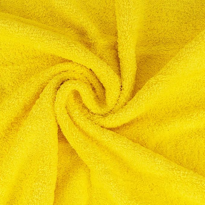 CASA COPENHAGEN Solitaire 6Pcs 100% Egyptian Cotton Large Designer Towels Gift Set- Butter Yellow, 600GSM, 2Bath 2Hand 2Washcloths, Bath Towels for Bathroom Set for Women & Men