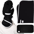 Curlfriend Collective Cotton Cloud T-Shirt Hair Towel Duo – Black to Basics Hair Towel Wrap for Women, XL + Mini Hair Drying Towels for Curly Hair, No-Slip Plopping Towel, Ultra Absorbent Cotton
