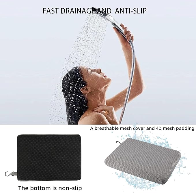 Shower Seat Cushion, Bath Chair Cushion, Bathtub Cushion for Soaking Tub, Non Slip Pad, Shower Safety Mat, Sauna Seat Cushion, Shower Bench Pillow for Sitting
