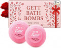 GETT Rose Bath Bombs 2 Pack (60g Each), Individually Wrapped Bath Bomb Gift Set for Women, Bubble Bath Aromatherapy, Spa Gifts, Self Care Gifts, Relaxing Moisturizing