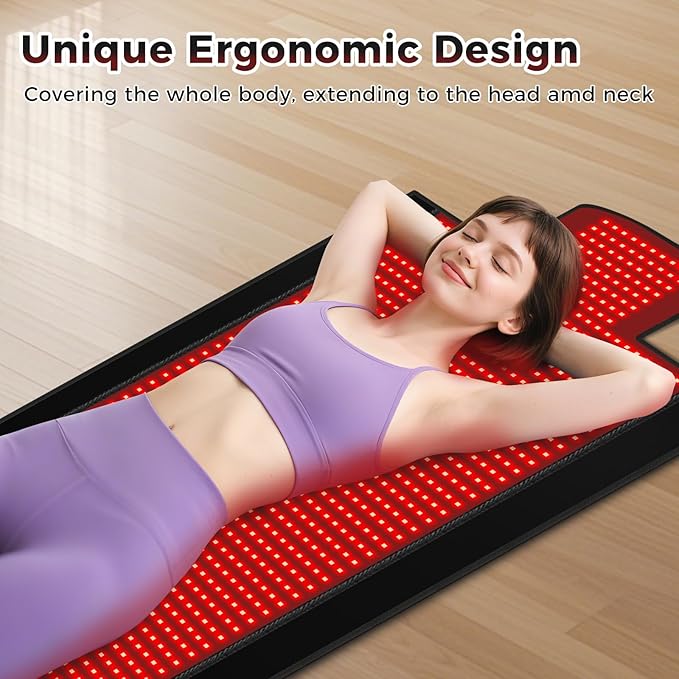 LITDUCK Body Red Light Therapy Mat, Eligible Red Light Therapy Blanket, 2in1 LEDs(660nm& 850nm), Premium Leather, Adjustable Timer & Intensity 36.3"*15.8" (1370leds)
