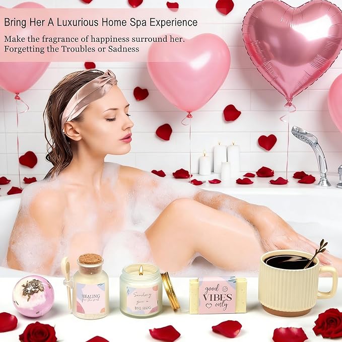 Mothers Day Care Package for Women Mom Sister Grandma, Get Well Soon Spa Gift Baskets for Woman, Get Well Gifts for Women After Surgery, Womens Relaxation Self Care Thinking of You Gifts