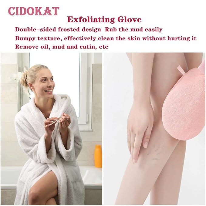 Exfoliating Mitt For Body Scrub Exfoliator Glove Revive Glow Keesa Exfoliating Glove Exfoliate Bath Korean Deep Exfoliating Gloves For Shower Dead Skin Remover Scrubber Exfoliation 1Pcs Black