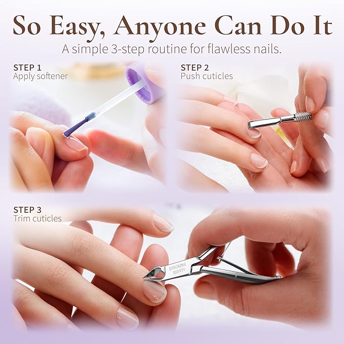 Professional Cuticle Cutter & Pusher Trimmer Manicure Tools with Double Spring – Perfect Nail Care Tool for Manicure & Pedicure Beauty at Home/Spa/Saloon (Silver)