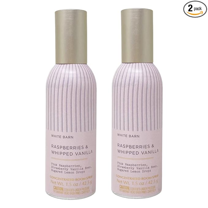 Bath & Body Works Raspberries & Whipped Vanilla 2 Pack Concentrated Room Spray - 1.5 oz / 42.4 g each