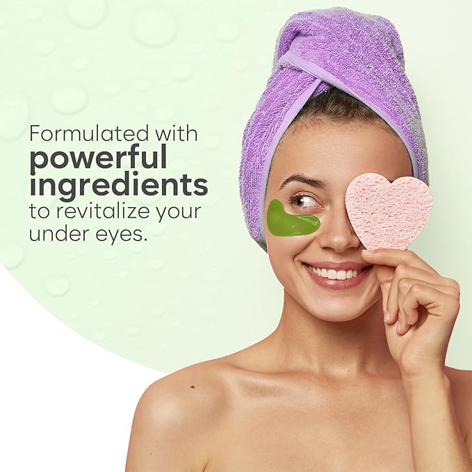 BLOOMORA Green Tea Under Eye Patches (20 Pairs) - Dark Circles & Puffiness Care - Hydrating Green Tea Eye Mask