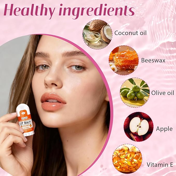 Yopela Mini Lip Balm Bulk 32 Pack, Natural Lip Balms with Vitamin E and Coconut Oil, Moisturizing and Nourishing Dry Cracked Lips,14 Flavors Chap Sticks Small Gift Party Favors for Kids Adults