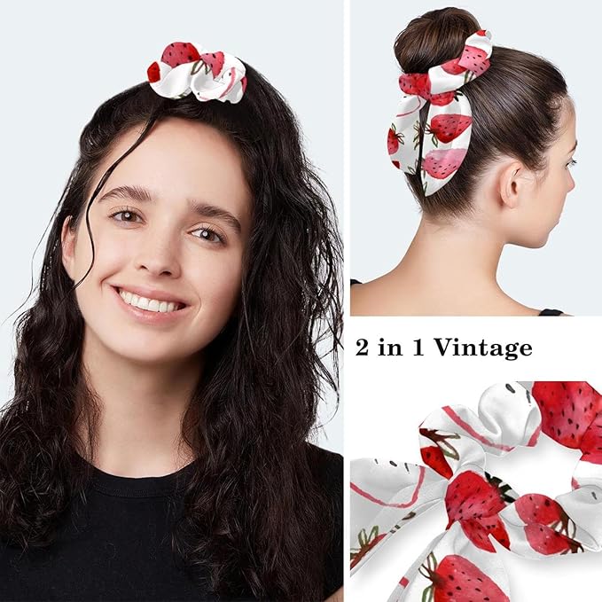 Ethnic Aztec Pattern Adjustable Scrub Cap Hat with Button, Working Hat Sweatband with Bow Hair Scrunchy for Woman