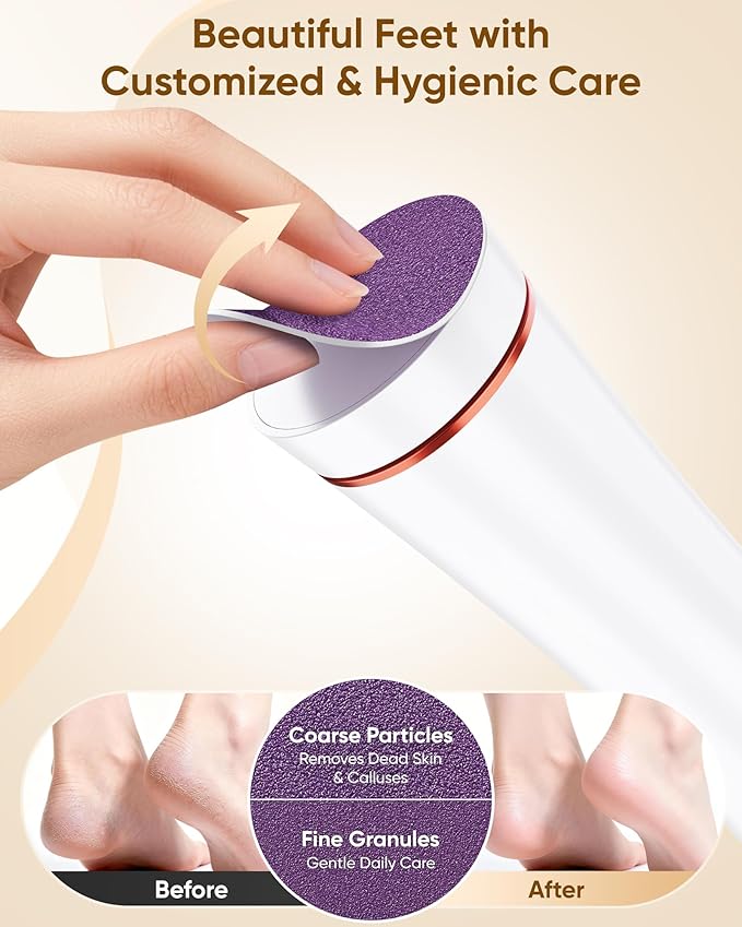 Electric Foot Callus Remover, 3-Speed Rechargeable Cordless Electronic Foot File with Moisturizing Balm, Electric Callus Remover Kit for Dead Skin, Birthday & Mothers Day Gifts for Women Mom