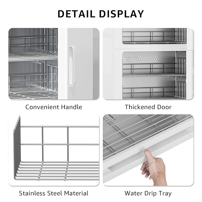 TABU Hot Towel Warmer Cabinet, 46L Extra Large Professional Towel Heater with Stainless Steel Racks & Water Drip Tray, for Spa, Salon, Barber and Home,White
