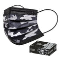 CSD Colo 30 Pcs Black Camo Disposable Face Masks, 3 Ply Adult Mask with Elastic Ear Loop, Nose Bridge Clip, Breathable Comfortable Mask Great for Indoor, Outdoors Use (Shadow Black Camo)