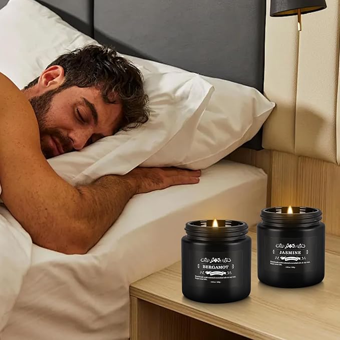 YOROXRG Scented Candles Gifts Set 24 Pack Soy Wax Travel Tin Jar Candles for Home 3.05 OZ for Mom for Christmas, Birthday, Thanksgiving, Mother's Day(Black)