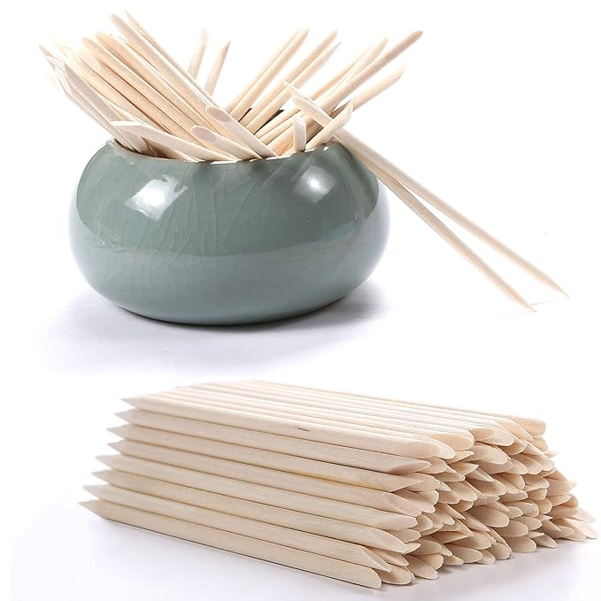 300Pcs Orange Wood Sticks for Nails, HOOMBOOM Double Sided Cuticle Pusher Remover Nail Art Manicure Pedicure Tool