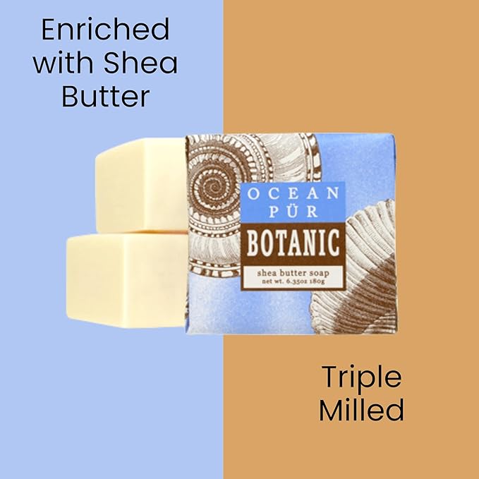 Greenwich Bay Mini Botanical Soap Bars – 12 Pack 1.9 oz Each – Individually Wrapped Guest Soaps for Airbnb, Spa, Travel, Bath – Travel Size Bar Soap Set, Ocean Pur