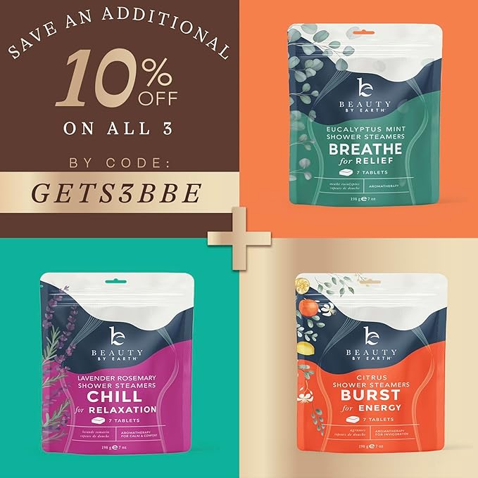 Shower Steamers Aromatherapy - USA Made with Natural Ingredients & Eucalyptus Essential Oil, Mothers Day Gifts for Mom, Large Shower Bombs, Relaxation Spa Gifts for Women & Men, Unique Self Care Gifts
