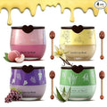 4PCS Bee Lip Balm Honey Pot, Fruit Moisturizing Propolis Lip Mask, Lip Mask Overnight Propolis Moisturizing Lip Balm Hydrating Prevention Dry and Crack Lip Scrubs Exfoliator Lip Care Products