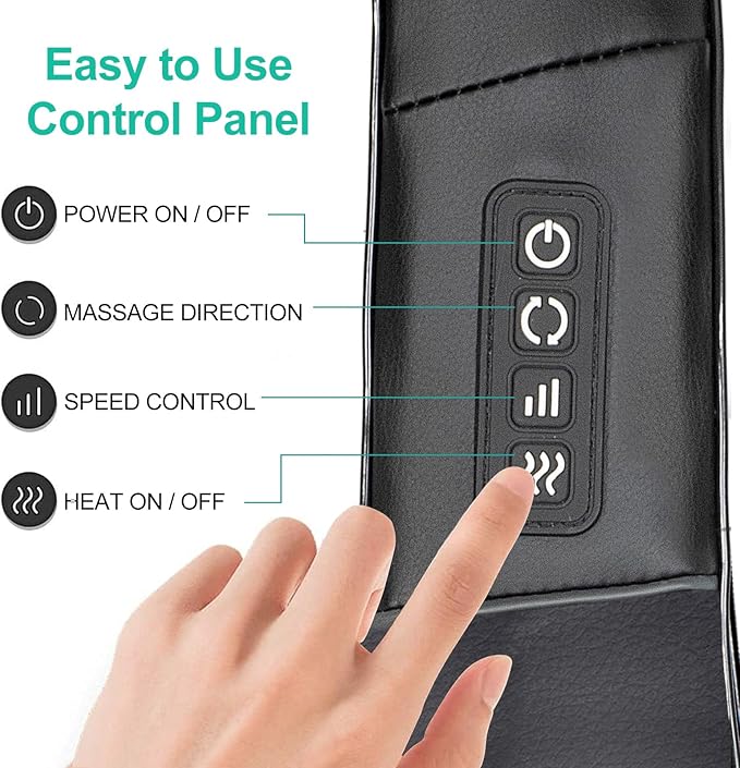 Medcursor Neck Massager - Portable Electric Neck and Back Massager with Heat, Deep Tissue 3D Kneading Pillow for Muscle Pain Relief, Ideal Father’s & Mother’s Day Gift, Not Cordless