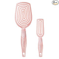 Conair Scalp Care Detangling hairbrush 2pk - Travel Hair Brush Set - Scalp Massager - hairbrushes for women & men - detangler for all lengths - use wet or dry - Blush Pink
