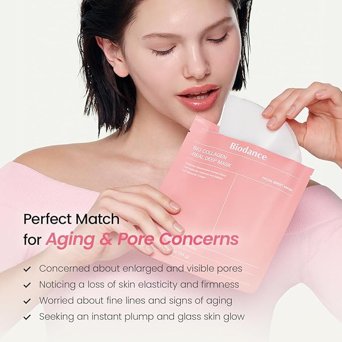 BIODANCE Bio-Collagen Real Deep Mask, Hydrating Overnight Hydrogel Face Mask, Pore Minimizing, Plumping, Elasticity Improvement, Korean Skin Care, Mothers Day Gifts | 1.19oz(34g) x 16ea