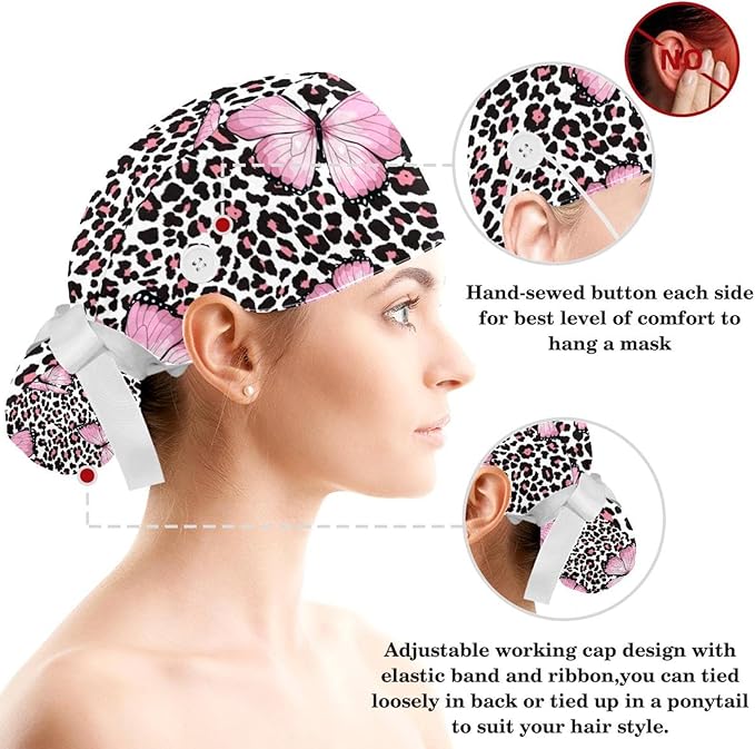 Women's Working Caps with Scrunchies Tarot Pattern Background Lace-Up Hat Unisex Hair Covers One Size