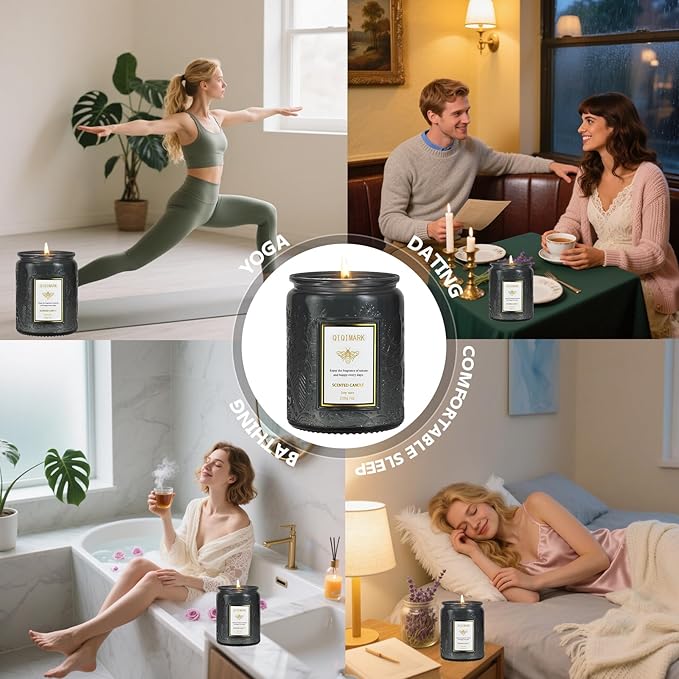 Scented Candles Set - 6 Pack Candles for Men Home Scented, 42 oz Soy Wax, 300 Hour Long Lasting Candle, Soy Candle Gifts Set for Men, Birthday, Valentine, Christmas, Anniversary Present