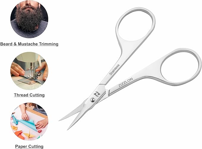 Cuticle Scissors Extra Fine Curved Blade, Extra Slim Scissors for Cuticles Care Professional Manicure Scissors with Precise Pointed Tip Grooming Blades, Eyebrow, Eyelash, and Dry Skin