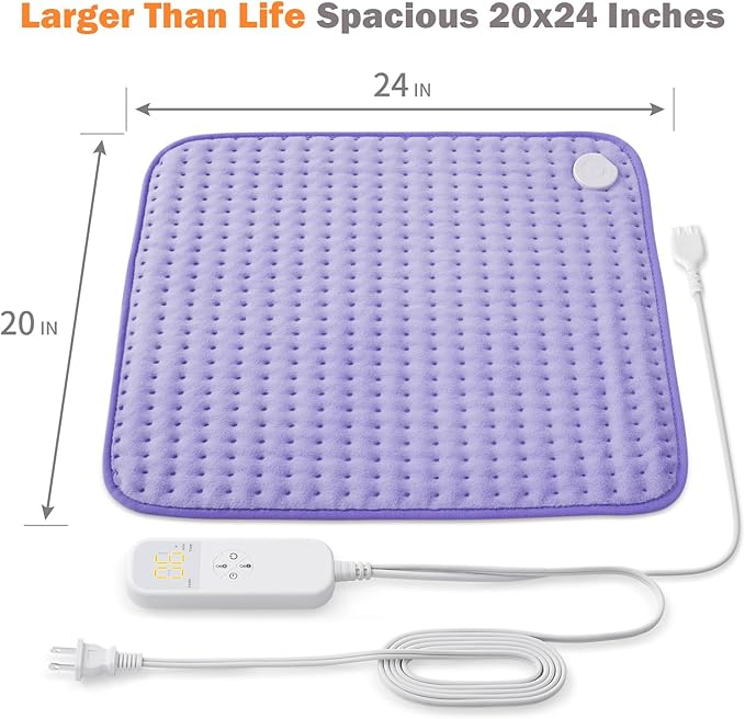 Mothers Day Gifts for Women Mom Wife, Heating Pad - 20"x24" Electric Heating Pad for Back, Neck, Shoulder Pain and Cramps - Moist Heat Option, Machine Washable, Birthday Gift for Her She