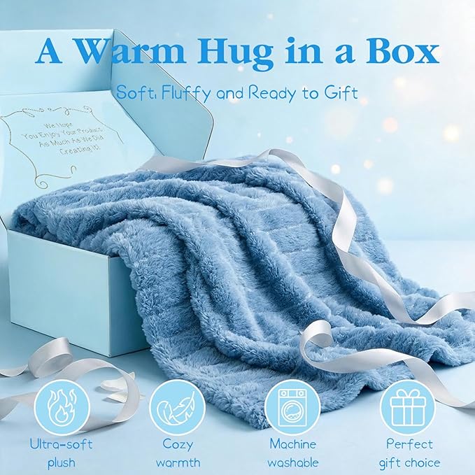 Birthday Gifts for Women & Men, 9Pcs Spa Gifts for Women Self Care Relaxation Bath Set w/ Blanket, Mothers Day Christmas Aniversary Think of You Get Well Soon Care Package for Mom Her Sister Wife