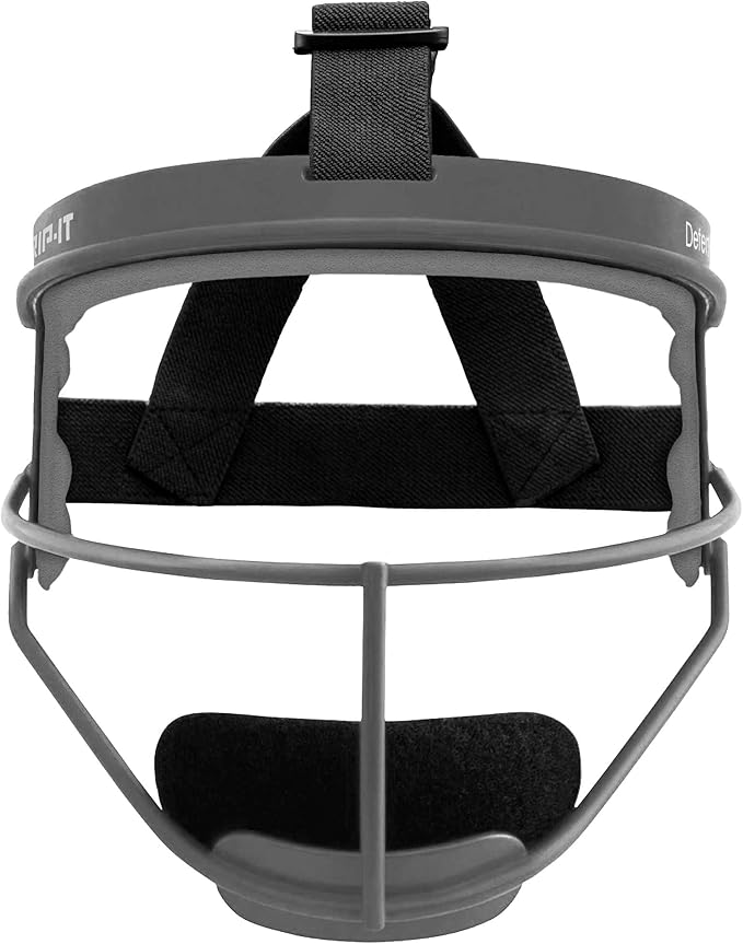 RIP-IT Original Defense Softball Face Mask, Lightweight, Protective Fielder's Softball Face Shield with Ponytail Strap & Soft Foam Padding