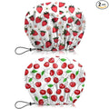 2 PCS Shower Cap Waterproof Double Layer Elastic Adjustable Reusable Hair Bath Caps for Girls Women Cute Aesthetic-Pink