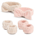 WSYUB Spa Headband and Wristband Set, Face Wash Headband, Makeup Skincare Headbands Wrist Bands for Washing Face,Easter Basket Stuffers,6pcs