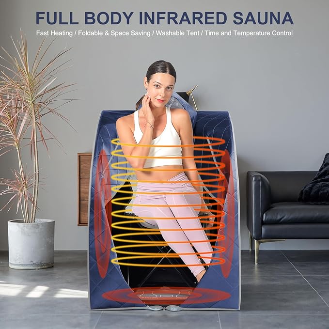 Infrared Sauna, Portable Personal Sauna, Full Body Home SPA Tent, Separate Heating Foot Pad and Portable Upgrade Reinforced Chair, Relaxation at Home