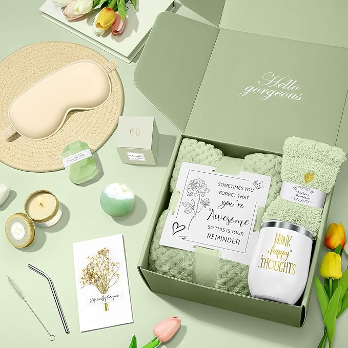 Mothers Day Gifts for Mom Wife Grandma Daughter Friends Sister, Happy Birthday Gifts for Women Mom Her Friend Sister Wife Grandma, Self Care Gift Get Well Relaxing Spa Gift Basket Set