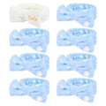 Semato Bachelorette Party Favor Set Bride & Bridesmaid Spa Headband for Women Gifts Party Supplies (1 bride+ 7 blue dot)