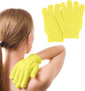 MOLOPPO 2 PCS Exfoliating Glove, Scrub Gloves Exfoliating, loofah, Body Exfoliator, Bath Gloves（Yellow）