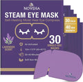 NOVEHA Lavender Self Heating Steam Eye Mask for Dry Eyes 30PCs Air-Activated Steam Eye Mask Warm Compress for Ease Daily Strain, Eye Relaxation, Travel & Spa Use, Soothing Moist Heat for Stressed Eyes