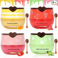 4 PCS Bee Lip Balm Lip Mask Honey Pot, Prevention Lip Dry Set, Strawberry & Watermelon & Apple Lime & Honey Lip Sleeping Mask Moisturizing Lip Balm, Mothers Day Gifts, Teacher Appreciation Gifts