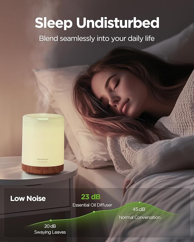 InnoGear 300ML Essential Oil Diffuser, Premium 5-in-1 Ultrasonic Aromatherapy Diffusers Mother's Gift Scent Humidifier Aroma Diffuser Vaporizer Auto-Off Timer for Room Office Home, Yellow, Medium