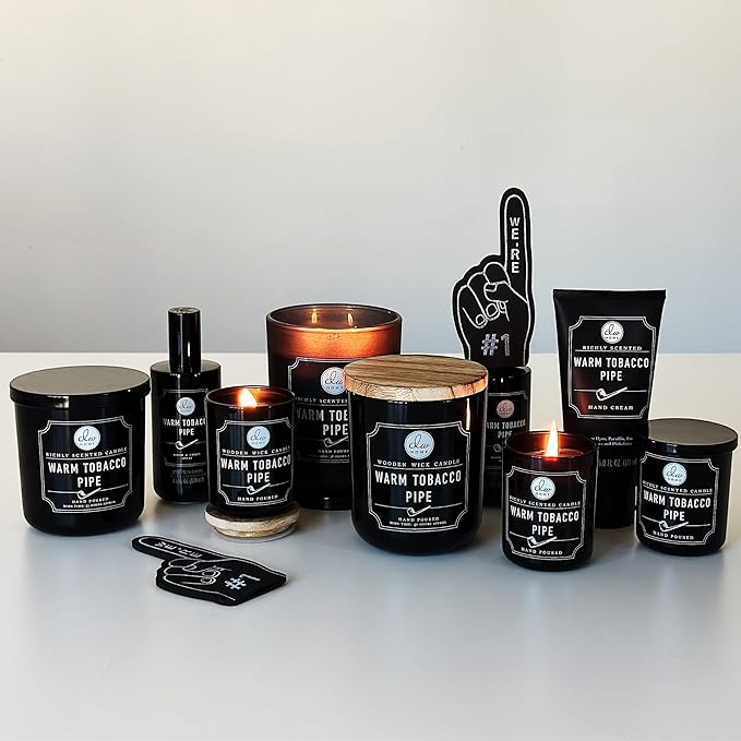 DW Home Warm Tobacco Pipe Scented Candle for Home, 9 oz, Copper Lid Single Wick Candle Jar, Up to 33H Burn Time, Luxury Scented Candle for Relaxation, Gifting, Home Decor